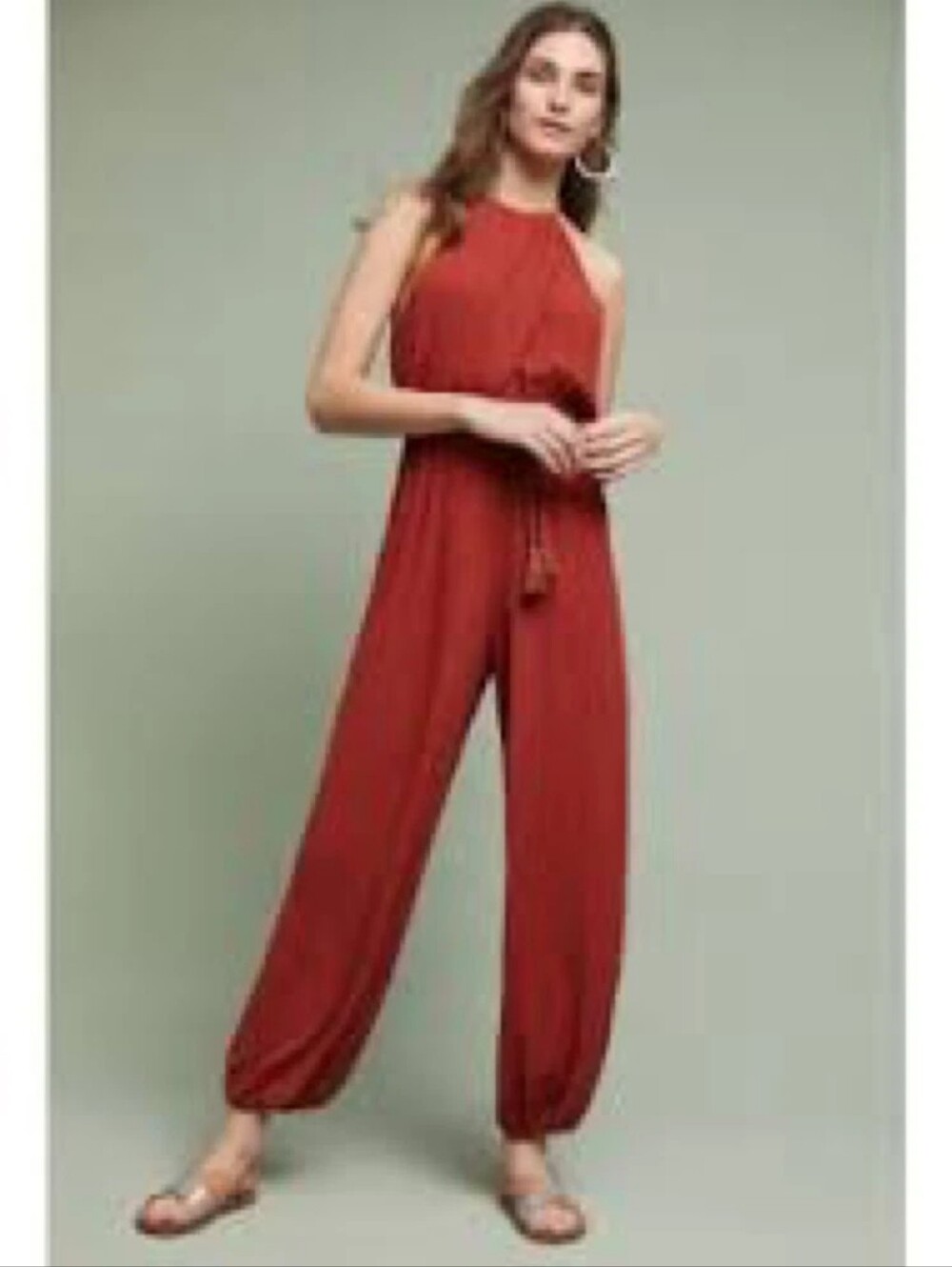 "North Beach" halter jumpsuit Elevenses by Anthropologie Sz Medium